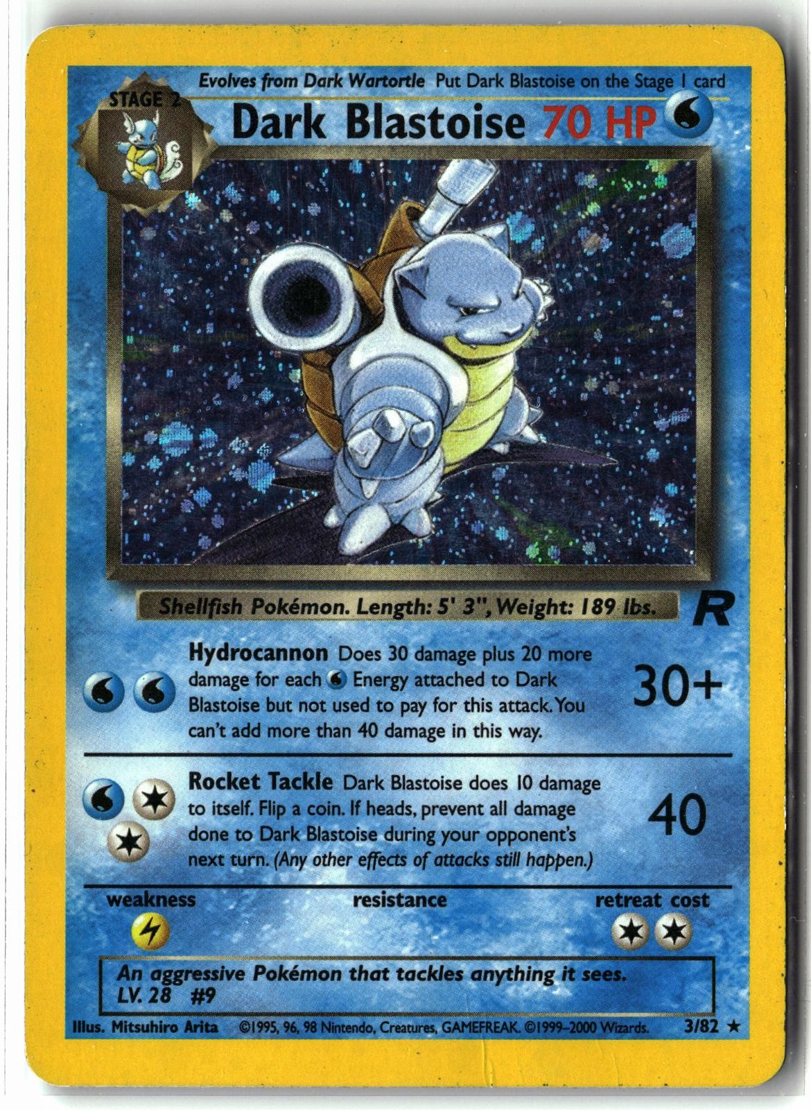 2000 Dark Blastoise ⭐️ 3/82 Holo WOTC Vintage Rare Team Rocket Pokemon LP