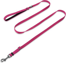 Nylon Adjustable 4-6Ft Dog Leash with Soft Neoprene Padded Handle, Durable Heavy