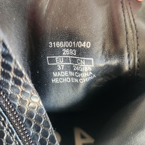 Zara TNF Black Snakeprint Cowboy Ankle Boots Pointed Toe USA 6.5 EU 37 - Picture 15 of 16