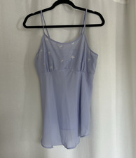 Gilligan  O'Malley Purple Chiffon Chemise Embroidered Floral M IT 1359