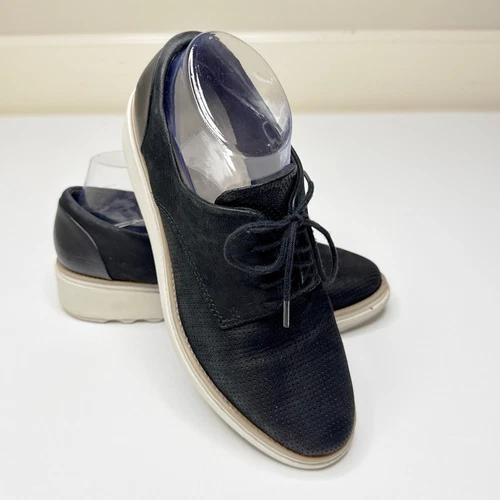 Scarpe Oxford Clarks Sharon Crystal donna nere ballerine in pelle misura 7 5 comode