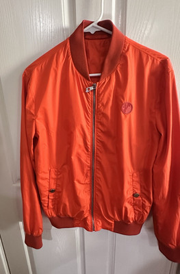Versace Collection Men's Orange Bomber Jacket S Lightweight Zip-Up Designer