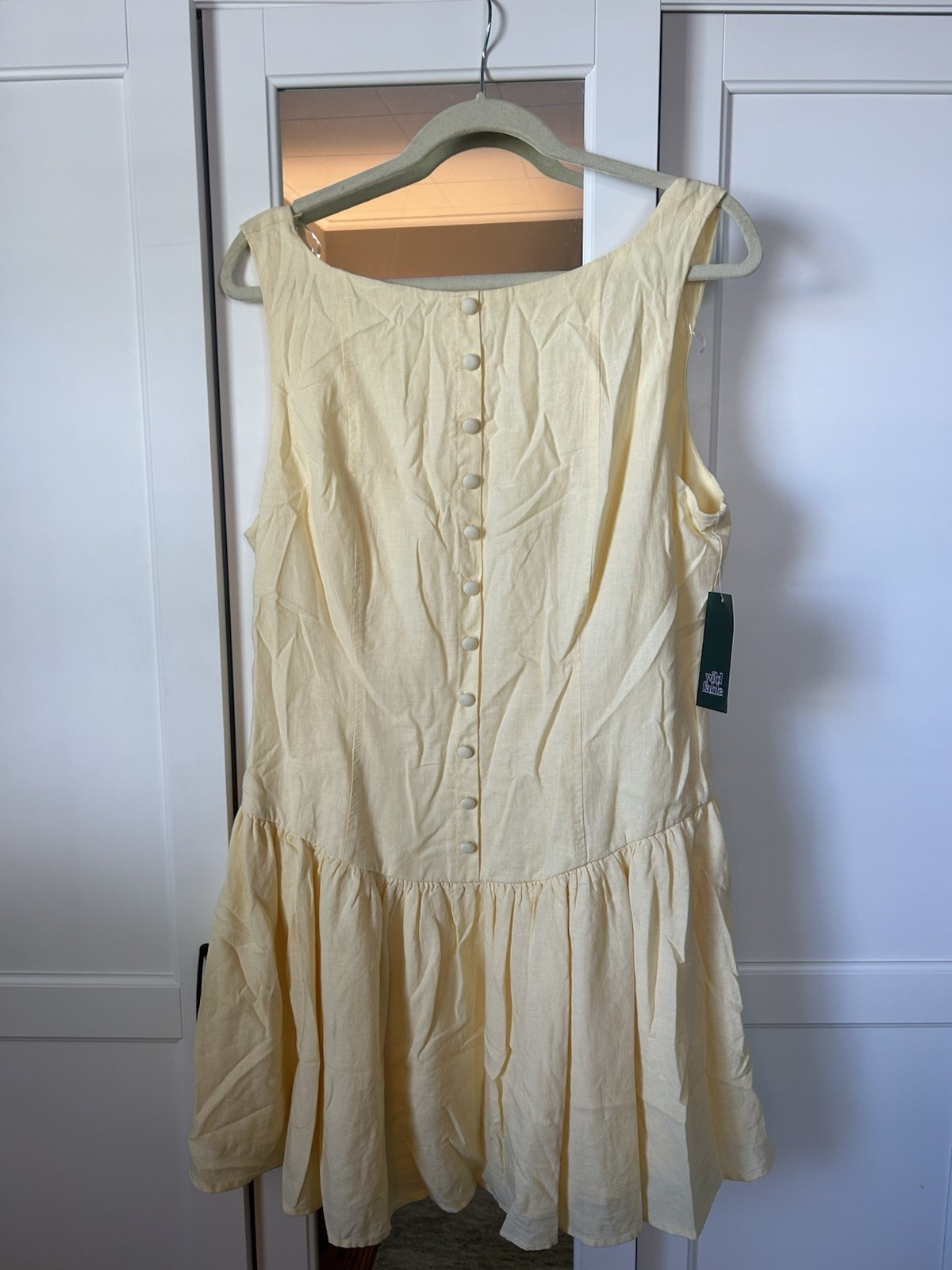 Yellow Button Front Dress Wild Fable Women's Size Large