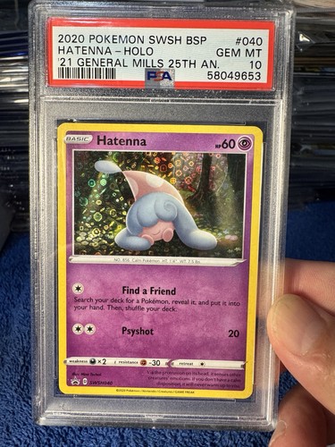 2020 POKEMON SWSH BLACK STAR PROMO #040 HATENNA-HOLO PSA 10