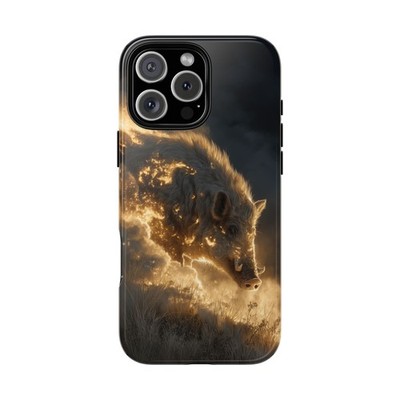 Phone Ink - iPhone/Galaxy/Pixel Case - Wild Boar Spirit Glowing Smoke