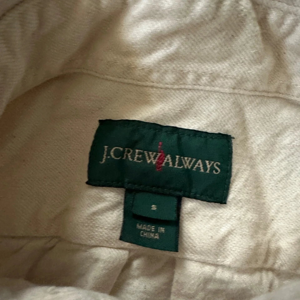 Vintage J Crew Shirt Mens Beige Small Sleeveless Button Down Oarsmen Cotton Y2K - Image 3 of 4