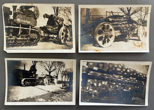 WWI WWII Military Equipment Original Photos Lot of 4