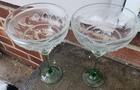 Set of 2 Vintage CRISTAL D'ARQUES-DURAND Green Stem Sombrero Margarita Glasses — photo 4