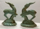 Vintage 1940s-50s Royal Haeger Gazelle Impala Deer Figurines Brown & Green