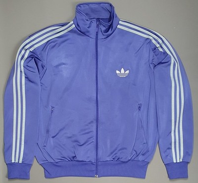 Herren Adidas Originals Track Top Trefoil Firebird Jacke Lila Silber Größe XL