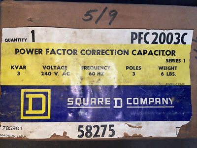 (C) PFC4010F3 Square D 480 VAC 60HZ Power Factor Correction Capacitor Series 2 