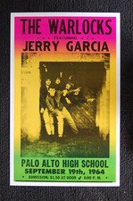 The Warlocks 1964 Poster Palo Alto High Jerry Garcia-