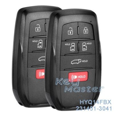 2x for Toyota Sienna 2021-2025 Keyless Remote Smart Key Fob HYQ14FBX 231451-3041