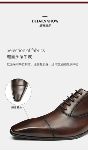 Lace Up Oxfords Formal Dress Mens Real Leather Shoes Wedding Business Party Size - Picture 16 of 20