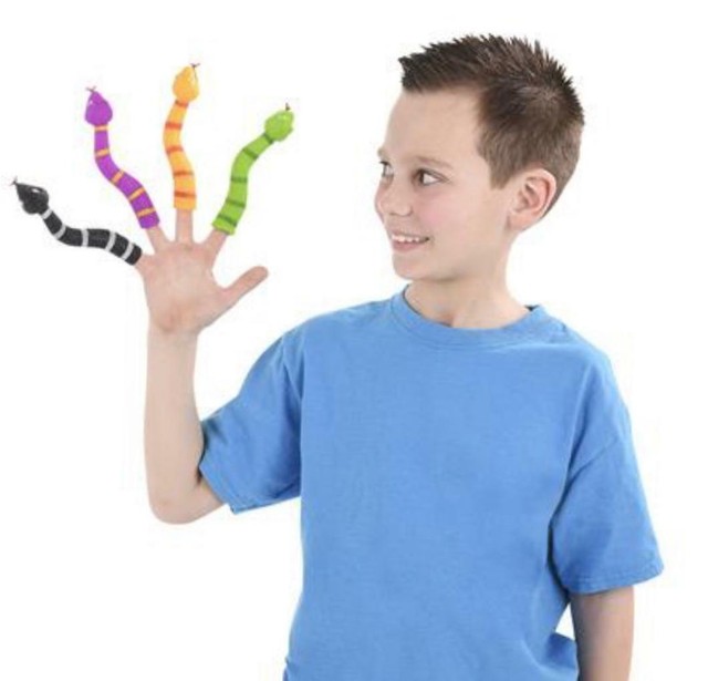 ( 4 Piece ) FINGER SNAKES Finger Puppets Wiggly Fingers Kids Party
