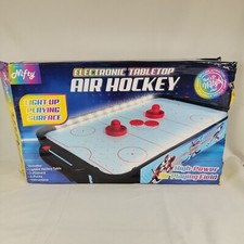 Electronic Lighted Air Hockey For Tabletop 20x12x3.4 Nifty New
