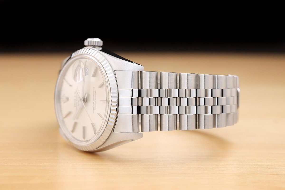 ROLEX MENS DATEJUST 16014 18K GOLD STEEL SILVER DIAL AUTOMATIC