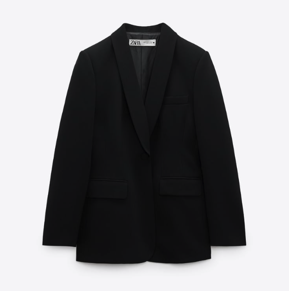 ZARA NEW WOMEN DINNER TUXEDO JACKET BLAZER BLACK 2761/240 9106/187