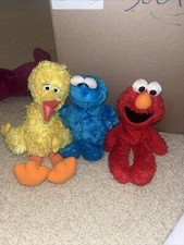 Sesame Street Plush Big Bird Cookie Monster 14 inch Kohls Cares Muppet LOT of 3