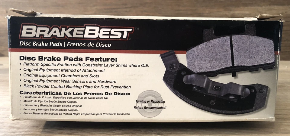 Полуметаллические дисковые тормозные колодки BrakeBest MKD369 GM GMC Chevy Dodge Cadillac - Изображение 2 из 4