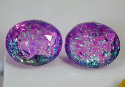 Monarch Fire Opal Doublet 79-80 Ct Pair of Natural Oval Cut Certified Gemstone