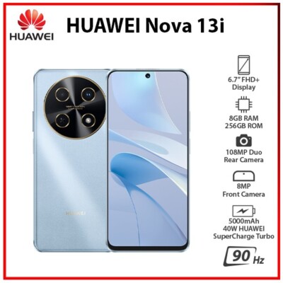 (New) Huawei Nova 13i 8GB+256GB BLUE Dual SIM Unlocked EMUI Mobile Phone