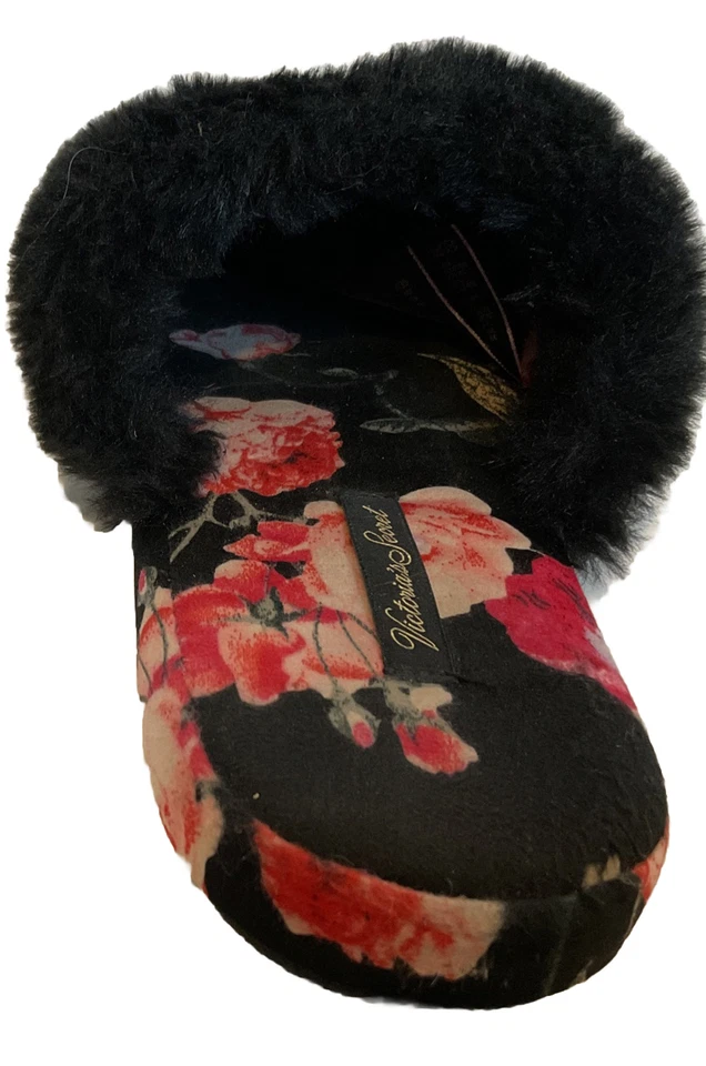 Zapatillas Victoria Secret Talla Pequeña 5-6 Nuevas con Etiquetas con Bolso Satinado Piel Floral Diseño Flor Foto 4 de 4