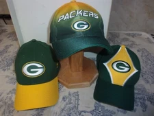 Lot of (3) NFL Green Bay Packers Embroidered Baseball Hats