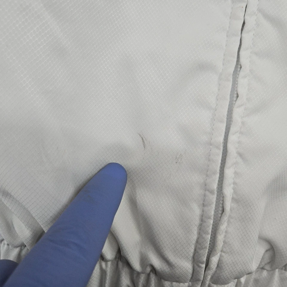 Chaqueta deportiva Lacoste para hombre grande blanca roja cremallera completa capucha Preppy Foto 4 de 4