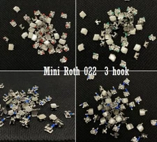Dental Orthodontic Brackets Braces Mini Roth 022 Slot Hook 3 Metal Bulk pack