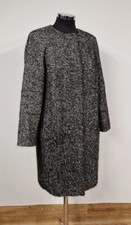 Boden Herringbone Coat Size 10 Black White Imelda We544 Winter Wool Alpaca