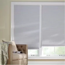 White Cordless Blackout Shades for Windows - 29.5 in. W x 48 in. No Hardware