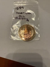 Franklin Mint Us History Bronze Medal 1859 American Oil Industry United States.