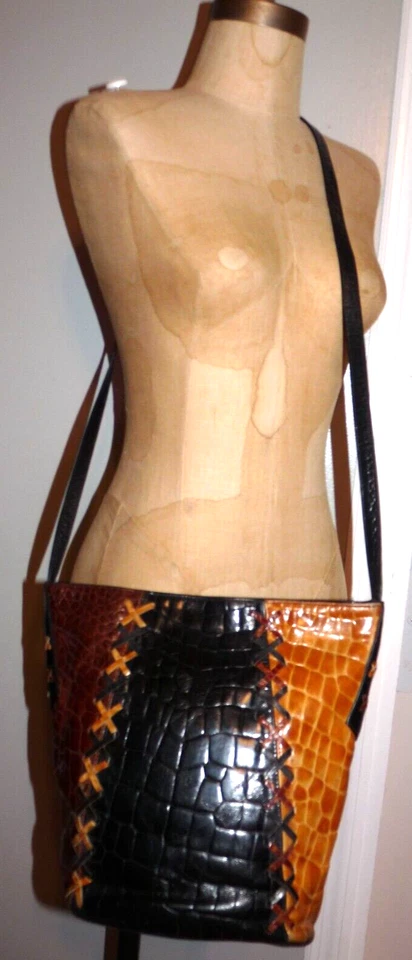 Joseph B. Exclusivo bolso bandolera vintage de cuero tricolor de Nueva York Foto 2 de 4