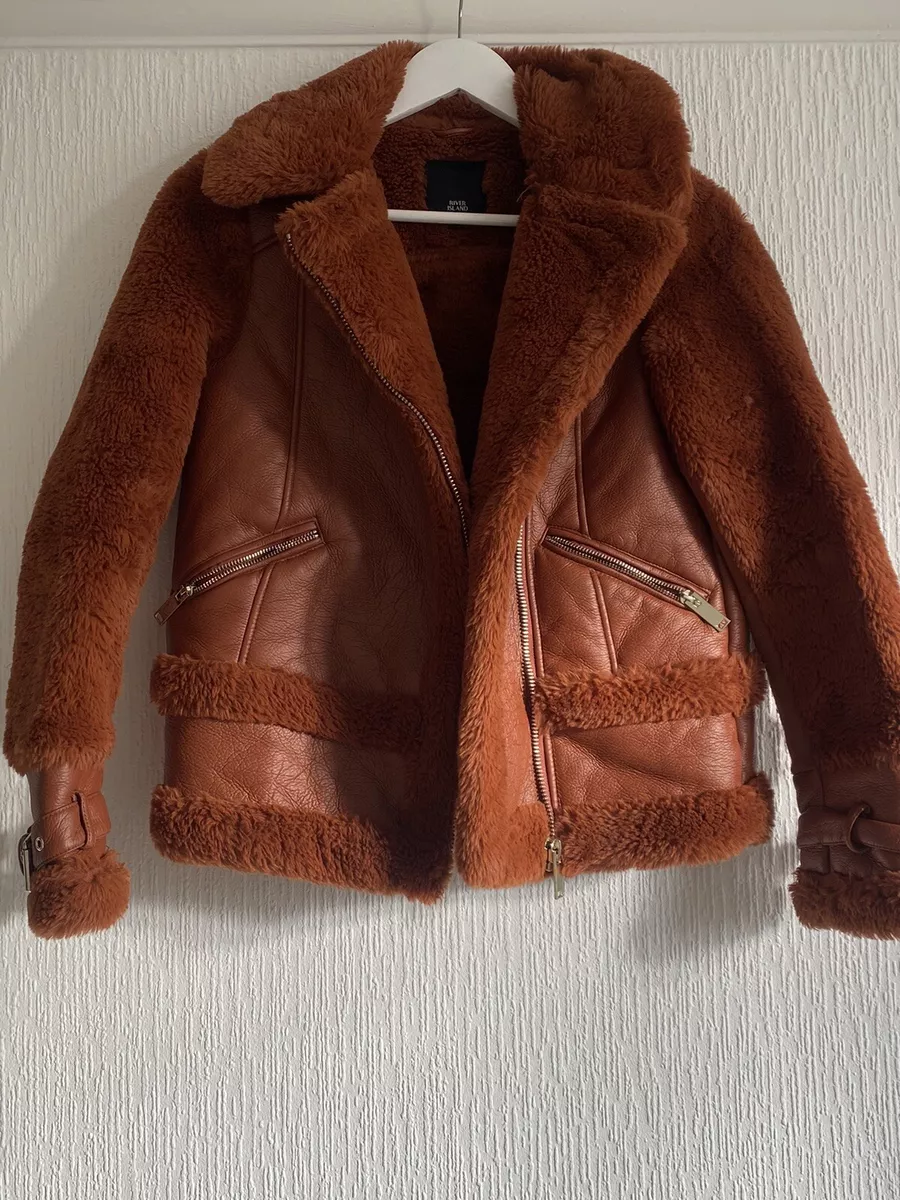 Faux leather tan clearance jacket
