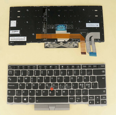 For Lenovo Thinkpad L380 Yoga L390 Yoga Keyboard Backlit Nordic