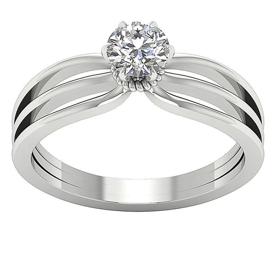 Solitaire Genuine Diamond Ring I1 H 0.65 Ct  14K White Yellow Rose Gold 5.90MM - Image 4 of 4