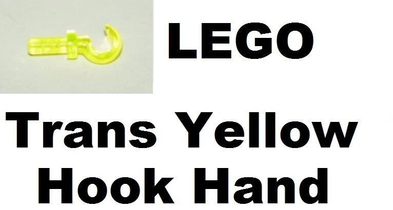 LEGO Hands Hook Pirate Trans Yellow Green Clear Missing Body Part  Replacement