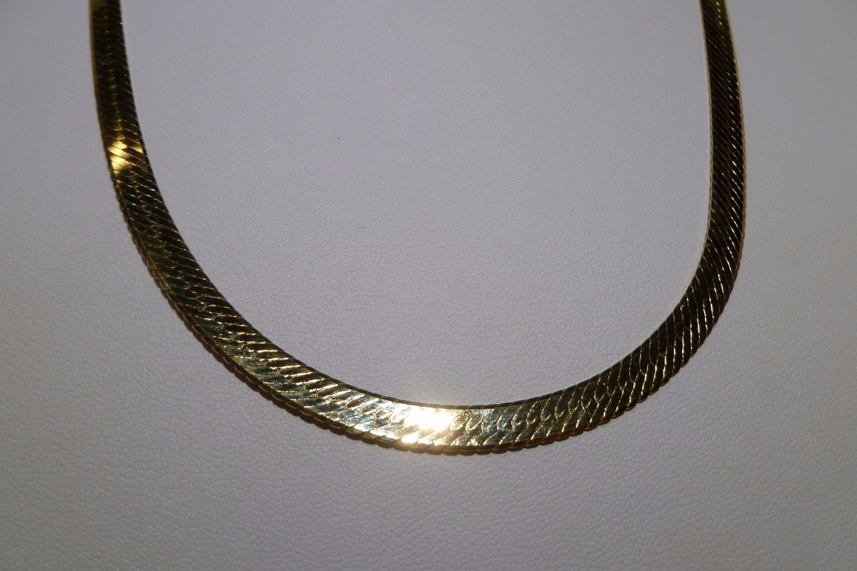 Herringbone 14k Gold Necklace 20