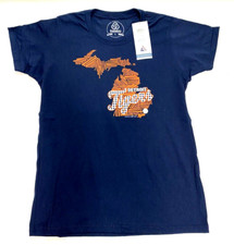 Detroit Tigers T Shirt LADIES LARGE 100 Recycled Material MADE IN USA RARE NEW