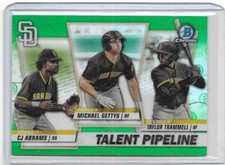 CJ Abrams/Gettys/Trammell 2020 Bowman Chrome Talent Pipeline Green Refractor /99