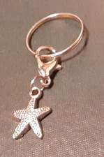 Starfish keychain or necklace pendant ring  clip