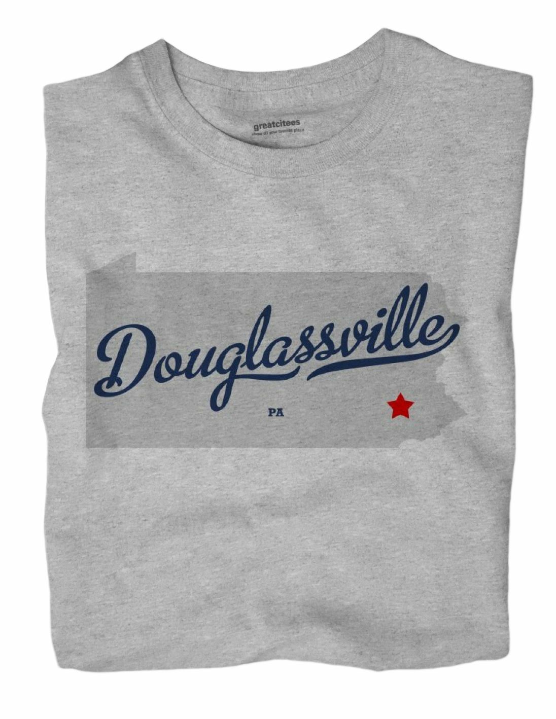 Douglassville Pennsylvania PA T-Shirt MAP