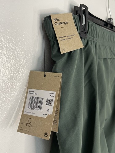 Nike Challenger Mens Dri-Fit 5” Brief Lined Running Shorts Green Sz XXL