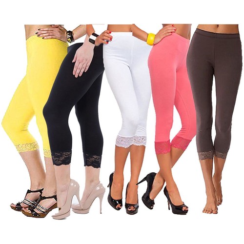 Soft Cropped Capri 3/4 Leggings Pants 