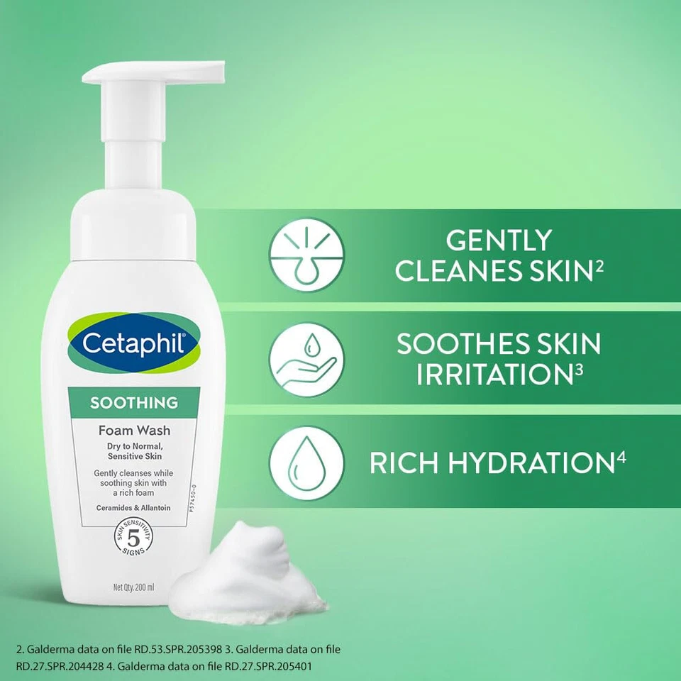 Cetaphil успокаивающая пена для умывания лица, 200 мл - Изображение 3 из 4