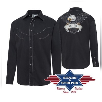 Stars & Stripes Black Eagle Herren Hemd Western Shirt