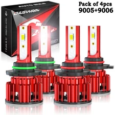 2-Sides Luces Fuertes Para Auto Coche Luz Carro Bulbs 9005+9006 LED SUPER Blanco