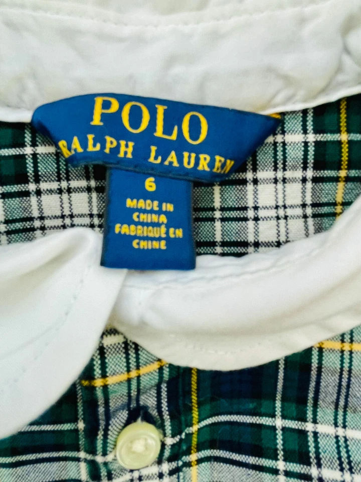 VESTIDO POLO RALPH LAUREN Niñas OSO POLO Pin Rayas CAMISA VESTIDO 6X USADO EN EXCELENTE ESTADO Envío Gratuito Foto 4 de 4