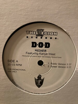 D.O.D. Higher feat. Kanye West 12'' vinyl record single promo rare!